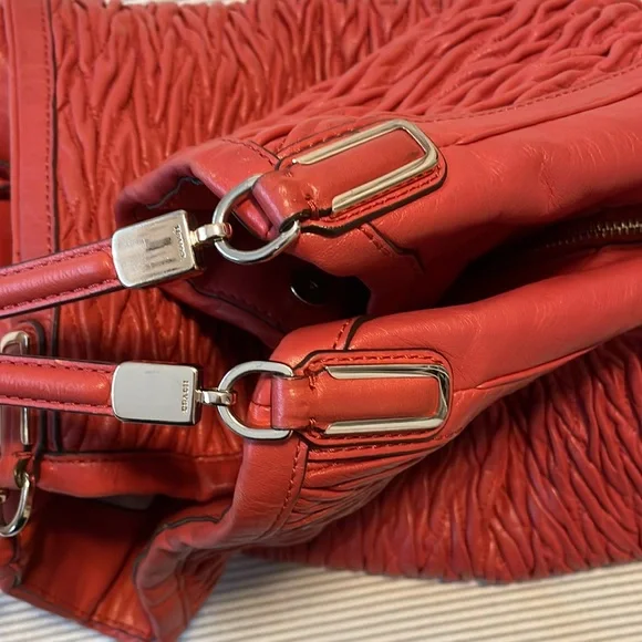 COACH Large Madison Phoebe Twisted Gathered Leather Shoulder Bag - Picture 8 of 11